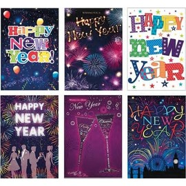 PACK OF 12 - Happy New Year Cards (Assorted Designs)