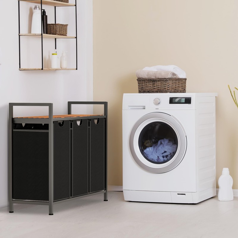 Sonharlar Laundry Hamper, Laundry Sorter with 3 Pull-Out Removable Oxford