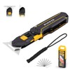 PINOZE Folding Utility Knife Scraper, 3-in-1 Box Cutter with Lanyard