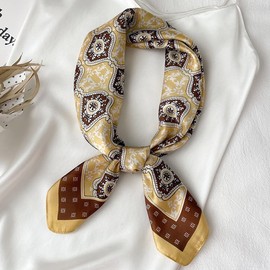 SEENFAAN Women's Scarf, Neckerchief, 27.6 x 27.6 inches (70 x 70 cm), Office Scarf, Square, Uniform, Handkerchief, Hair Band, Neck Scarf, Large Size, Hair Scarf, Hair Ornament, Bag Decoration,