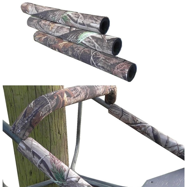 Tree Stand Rail Pads, Shooting Rail Pads - Timber Camo - for Ladder, Tripod and Climbing Tree Stands (1-Piece Pack (Approx 17.5"))