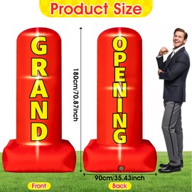 6FT Grand Opening Inflatable Outdoor Decoration,Built-in 3 LED Lights Open Signs for Business Advertising Grand Opening Commercial Activities for Restaurant Retail Salon Bar Stores Cafe Office