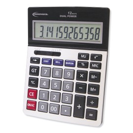 15968 Minidesk Calculator, 12-Digit LCD