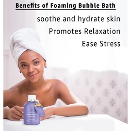 Magnesium Bubble Bath Lavender Vanilla - Luxury Long Lasting Bubble Foaming Bath For Sore Muscles - Epsom Salt Moisturizing Relaxing Stress Relief - Spa Self Care Spa Gift for Women Birthday Christmas