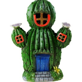 The Fairies Enchanted Garde 956480 Secret Fairy Cactus Solar House | Enchanting Garden Decoration | Minature | 16.5 X 10 X 22cm | 1pc. Accessory, Multicolor