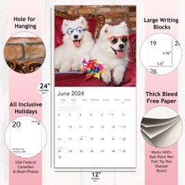 Dog Fun 2023 Hangable Wall Calendar Monthly 12 x 24 Open Cute Funny Joke Costume Dress Up Playing Puppies Photo Gift Sturdy Thick Puppy Dogs Photography Gifting Idea for Secret Santa,