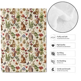 MIEPOS Woodland Aniaml Throw Blanket - 40x50in,Ultra Soft, Cozy Lightweight Flannel,Cute Squirrel, Owl, and Mushroom Blankets - Gifts for Kids & Nature Lovers,for Couch Travel,Home Living Room Decor