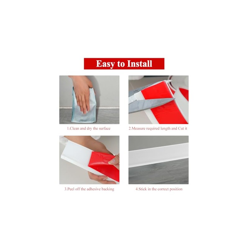 Peel and Stick Baseboard Trim,2.1 Inch x 20 Feet Rubber