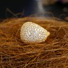 Gold Diamond Accent Dome Ring - Fine Polish Full Pave