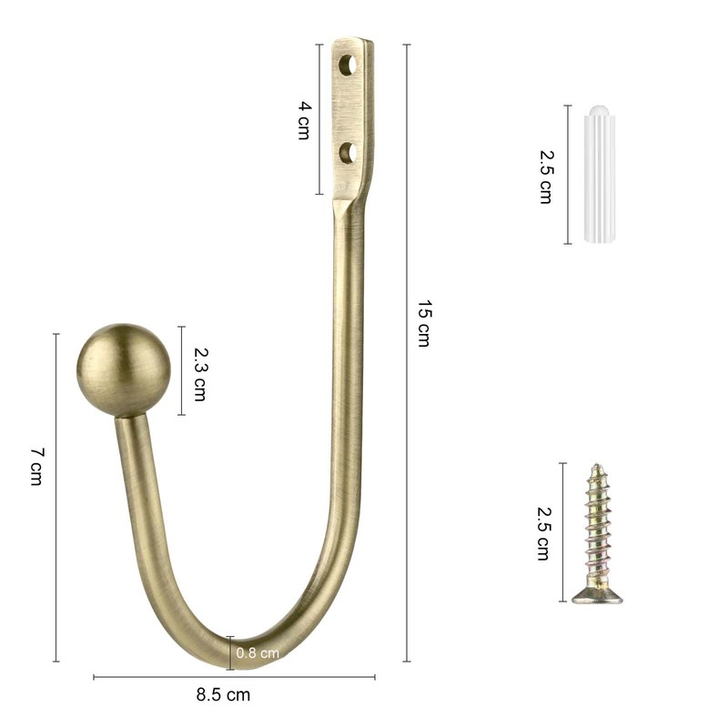 Curtain Holdbacks, 2pcs Curtains Holder Wall Mounted Drapery Tiebacks Retro