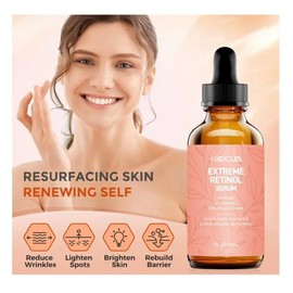 Extreme Retinol Serum 2.5% B5 Resurfacing with Vitamin C E Hyaluronic Acid Niacinamide Peptide for Anti Aging Wrinkle Smoothing Dark Spot Corrector Brighten Dullness