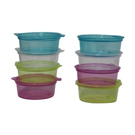 Dependable Industries inc. Essentials 8-Pack Mini Round 2 oz Plastic Storage Containers with Snap Lids – BPA-Free, Lightweight, Multi-Purpose