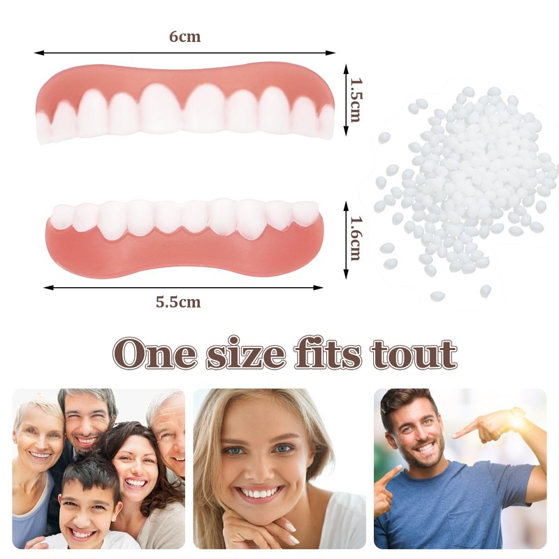 4 Pairs Dentures Cosmetic Smile Dentures Instant Scettar Plating Teeth