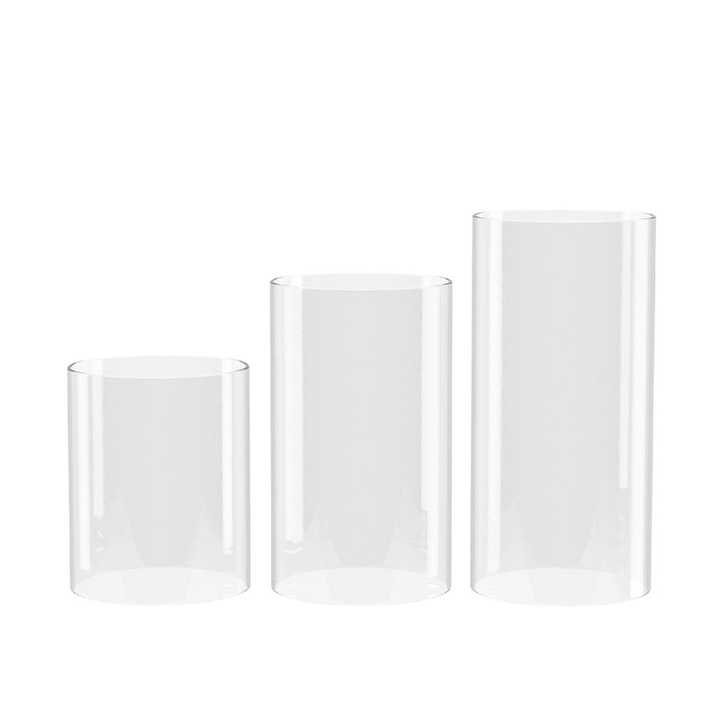 SUNWO Borosilicate Glass, Clear Candle Holder, Glass Chimney for Candle