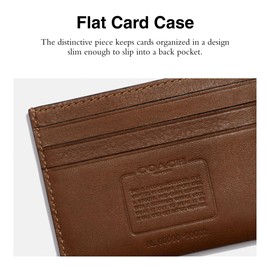 Coach Flat Card Case in Sport Calf, Saddle, 4" (L) x 3" (H)