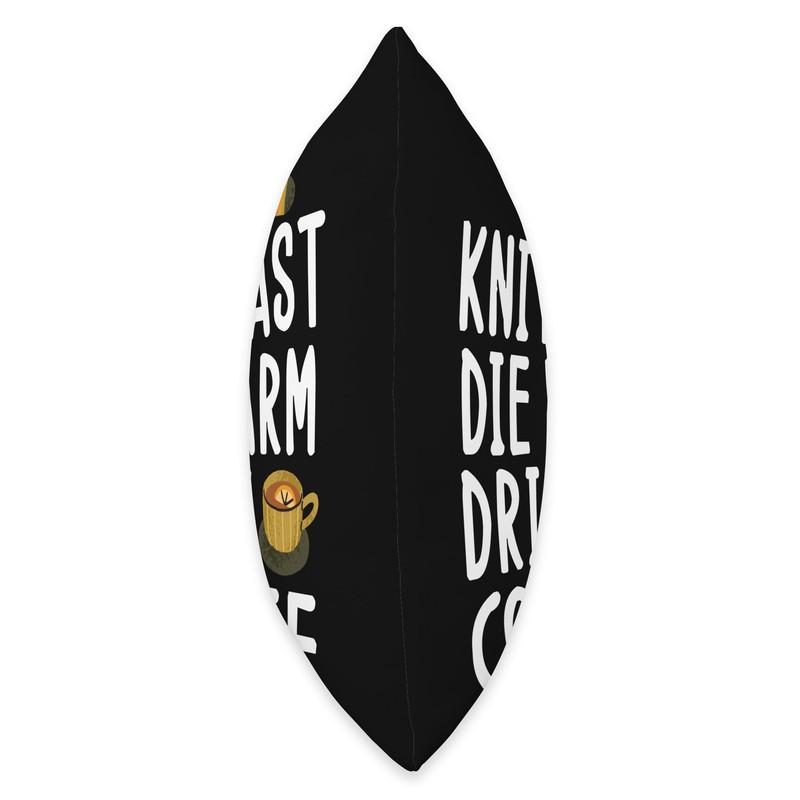 Knit fast die warm dring coffee Throw Pillow