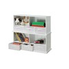 Stackable 5 Shelf Storage Organizing Cubby with 3 Fabric Baskets