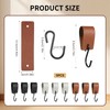 VARKAGE S Hooks Black with Leather Loop, Pack of 9