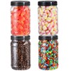 Fasmov 9 Pack 32 Oz Plastic Jars with Black Lids,