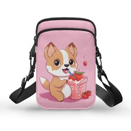 HELLHERO Corgi Dog Small Crossbody Purse for Girls Kids 10-12 Shoulder Messenger Bags Women Teen Cellphone Purses Sling Flight Bags Travel Workout Running Hiking Holiday