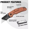 WORKPRO Folding Utility Knife Wood Handle Heavy Duty Box Cutter