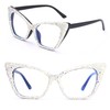 ICARA Rhinestone Cat Eye Reading Glasses Womens Cute Computer Blue