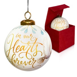 Inner Beauty Memorial Remembrance Christmas Ornaments - Mouth Blown and Reverse Hand-Painted Glass Christmas Decorations, Christian Gifts for Family