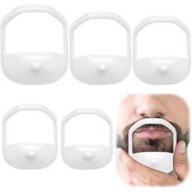 LATRAT Goatee Shaving Stencils, Transparent Beard Shaper, Styling Stencil, for Men for Goatee Moustache, Pack of 5