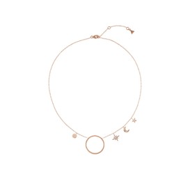 LAJOIA Jewelry Women's Necklace 925 Sterling Silver Chain Cubic Zirconia Stones Filigree Chain Women's Jewellery Chain Charms Circle of Life Sun Moon Stars, Sterling Silver