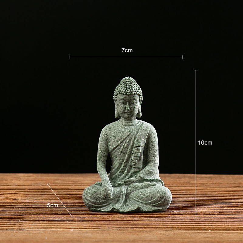 RemeeHi Stone Buddha Statue Decoration for Praying Good Luck Figurine