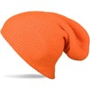styleBREAKER beanie, slouch, long knitted hat, double knitted 04024004, color:orange