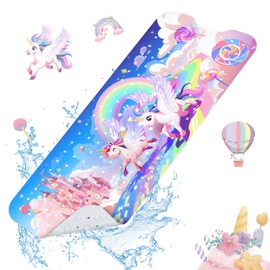 Baby Bath Mat for Tub Non Slip-40 X 16 Inch Extra Long Kids Bathtub Mat Non Slip, Upgrade Bath Tub Shower Mat Anti Slip with Suction Cups & Drain Holes for Bathroom, Machine Washable,Rainbow Unicorn