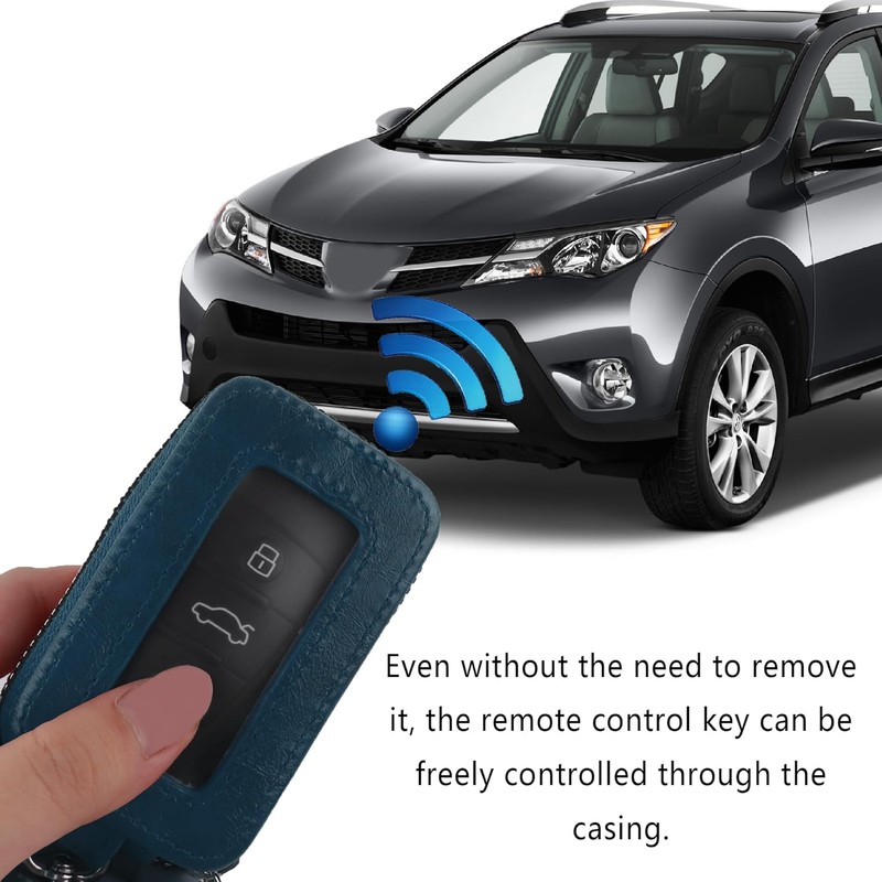 Turcee Car Key Cover,Leather Key Fob Case with Keychain &