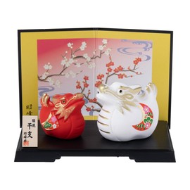 Seto Potakusha 2024 Zodiac Signs Figurine, Compact, Tatsu, Dragon, Dragon, New Year Decoration, Good Luck, Red and White Tatsuchiko, Small, Showo Kiln 111