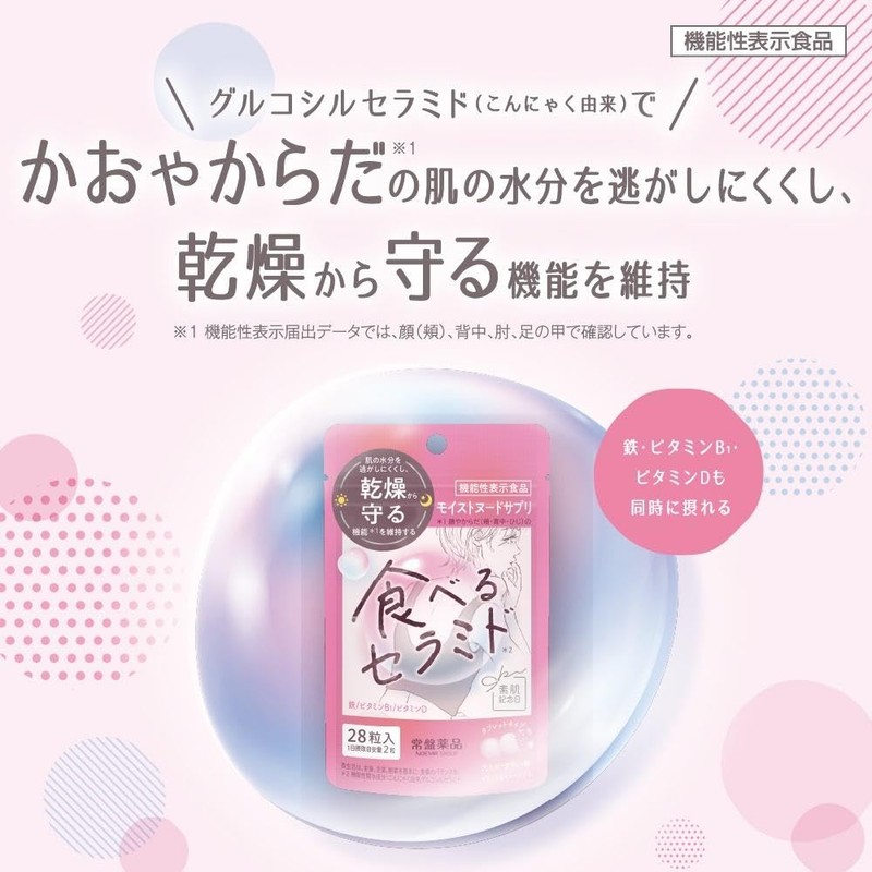 素肌記念日 モイストヌードサプリ 28粒 肌の乾燥 セラミド 潤い 保湿 インナーケア