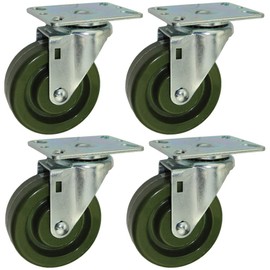4” Bakery Rack Oven Casters with Easy Rolling Ball Bearing Wheels, Handles temperatures up to 475°F Continuous & 500 °F Intermittent, Set of 4 (No Brakes)