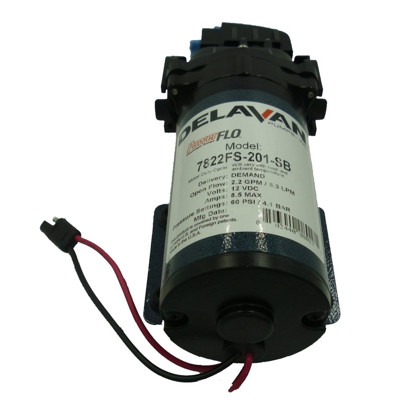 Delavan 7822FS-201-SB Flex Diaphragm Pump 12V, 60 PSI, 2.2 GPM,