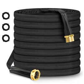 Upgraded NON-Expandable Garden Hose 100FT, Lightweight Anti-Kink Flexible Durable Water Hose 100FEET with Solid Metal Fittings