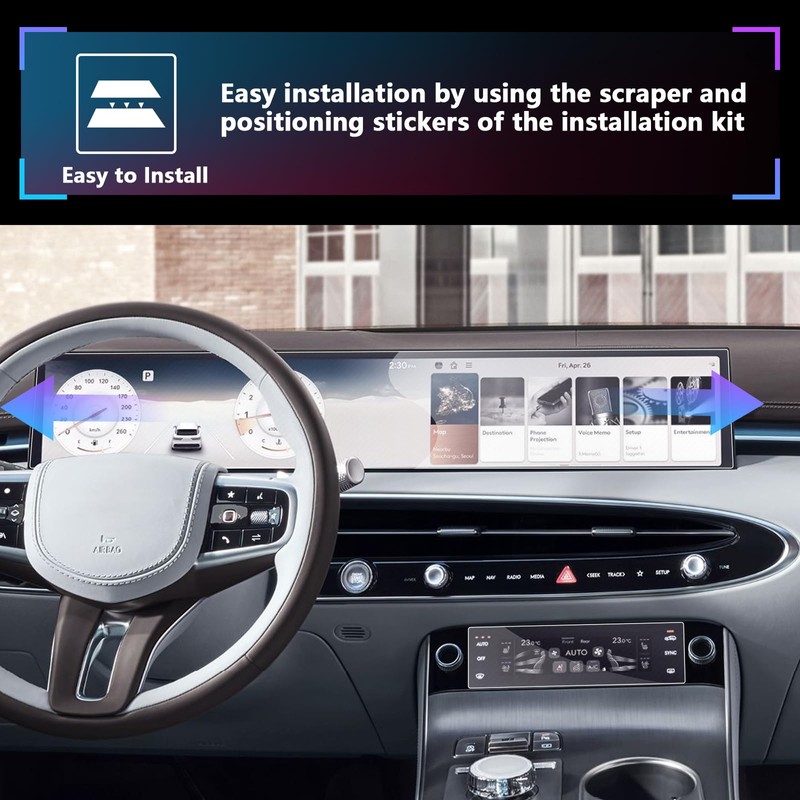 SXCY 4PCS for 2026 Genesis GV70 Screen Protector [GPS+AC] for