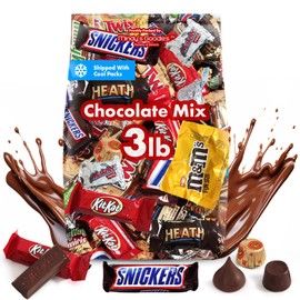 Chocolate Candy Variety Pack, Bulk Chocolate Candy Individually Wrapped, Mini Chocolate Candy Variety Pack, Ideal Chocolate Candy Bulk, Perfect for Parties, Office Treats, and Holiday Celebrations (3 Pound)