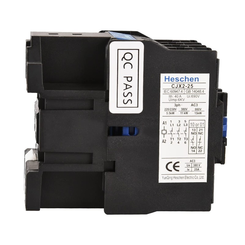 Heschen AC Contactor, CJX2-2501, 24V 50/60Hz Coil, 3P, 3 Pole,