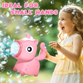 YOTOY Toys for Kids 3-8 Year Old: Unicorn Bubble Machine for Toddler 3 4 5 6 7 8 9 10 Year Old Boys Girls Birthday Party Gift Baby Bubble Blower Maker Indoor Outdoor Bath Garden Games Bubble Toy