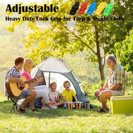 10 Pcs Tarp Clips, Heavy Duty Lock Grip, Reusable Tarp Clamps for for Secures Outdoor Camping, Awnings, Car Covers, Swimming Pool Covers