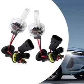 Slykew 2 PCS Car Lighting Bulbs Replacemens, Super Bright Waterproof Vehicle Light, Universal Durable Automotive Exterior Light Accessories for Truck SUV Car (White Light #9005)