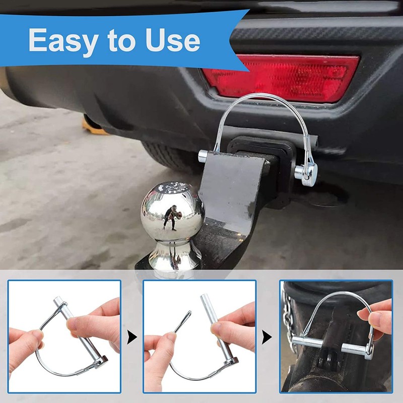 10pcs Shaft Locking Pin1/4" Trailers Lock Hitch Lock Pin Pull