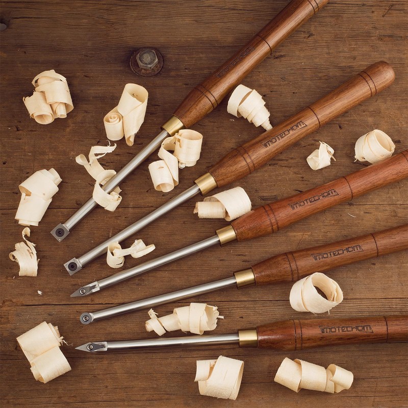 IMOTECHOM 5-Pieces Carbide Tipped Woodturning Tools Lathe Chisel Set with