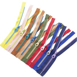 Zippers Colorful Resin Plastic Zippers 8pcs #5 Close-end Non Separating Zipper for Purses Bags Pockets Handbags DIY Sewing Craft Mixed 8 Colors Resin Zippers 25 10inch 10"