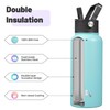 Konokyo Insulated Water Bottle with Straw,32oz 3 Lids Metal Bottles