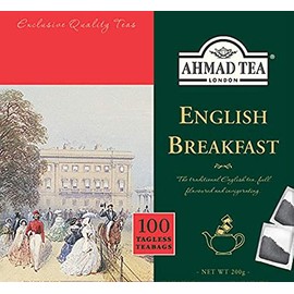 Ahmad Tea 100 Tagless Teabags, English Breakfast, Black Tea, 1 x 100 Teabags
