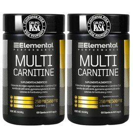 ELEMENTAL Multi L-Carnitina + CLA 500 mg Duo Pack 60 Porciones